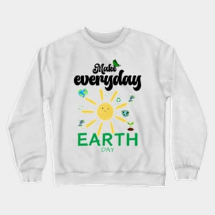 make everyday earth day  2024 gift april 22 Cute Teacher  Lover Rainbow Crewneck Sweatshirt
